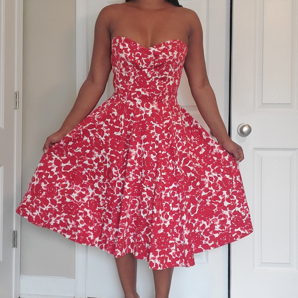 Red Floral Dress by Maggy London